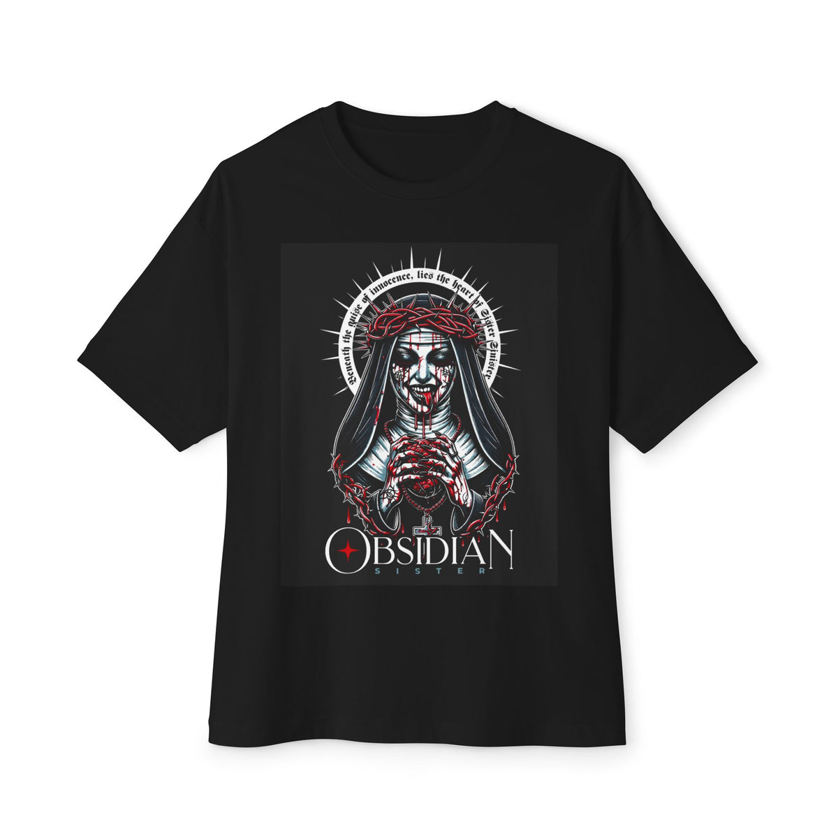 Obsidian Inspired Unisex Oversized Boxy Tee - Gothic T-Shirt, Casual Streetwear,