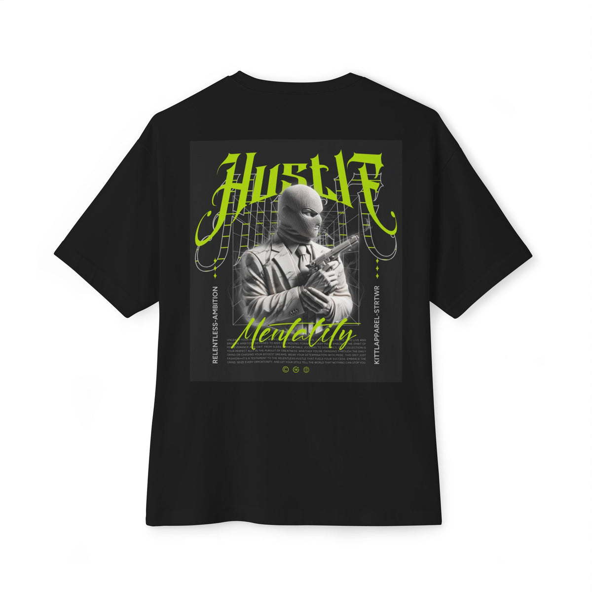 Hustle Mentality Boxy Tee - Unisex Oversized T-Shirt, Streetwear Fashion Tee, Casual Graphic Tee, Gift for Hustlers