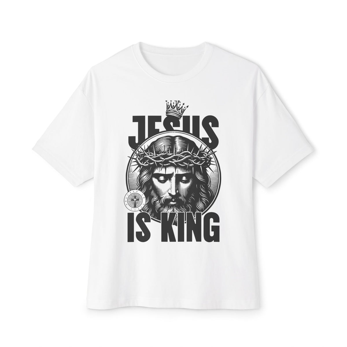 Jesus is King Oversized Tee - Christian T-Shirt, Unisex Faithwear, Religious Clothing