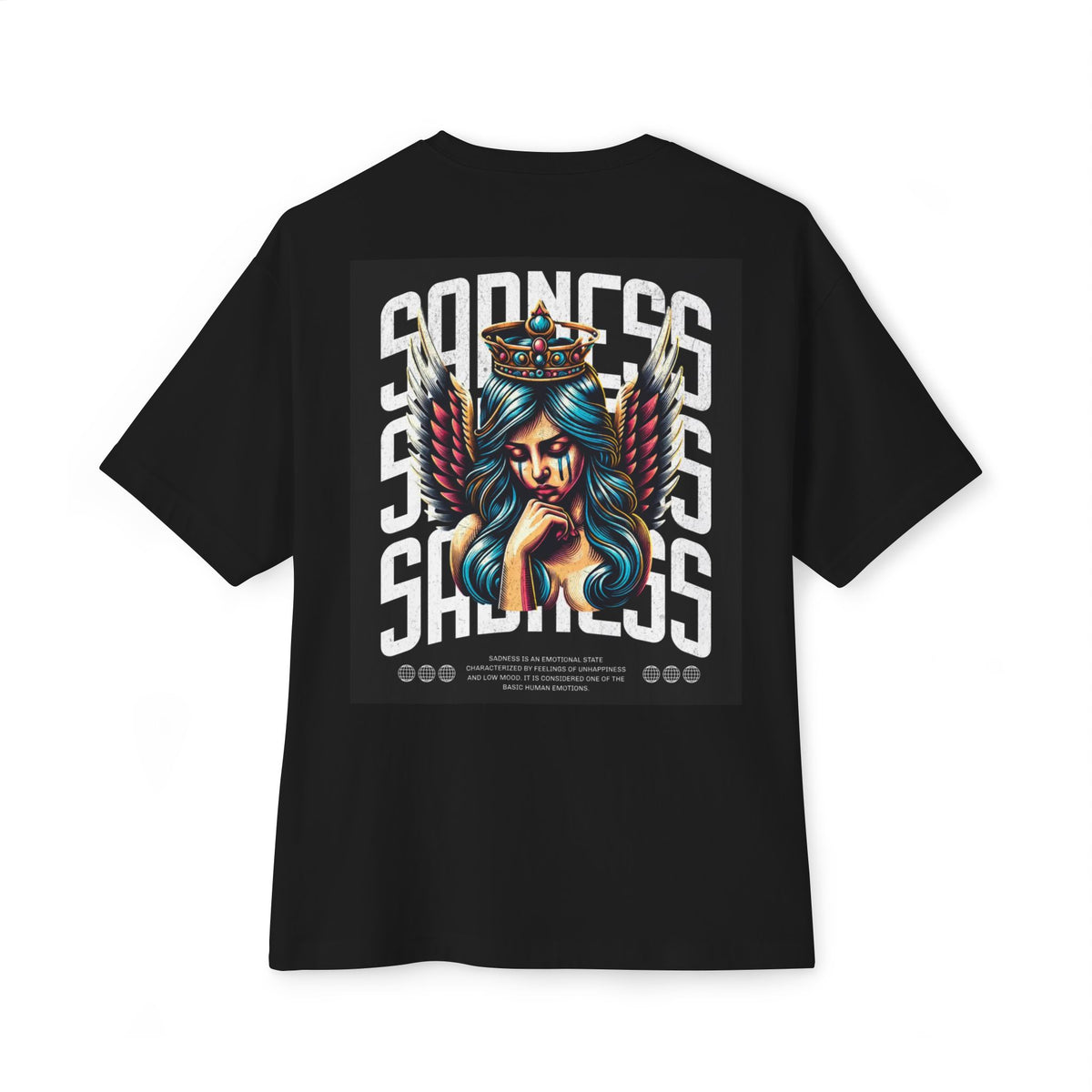 Sadness Artistic Oversized Tee – Unique Graphic T-Shirt for Casual Vibes, Fashion Statement Tee