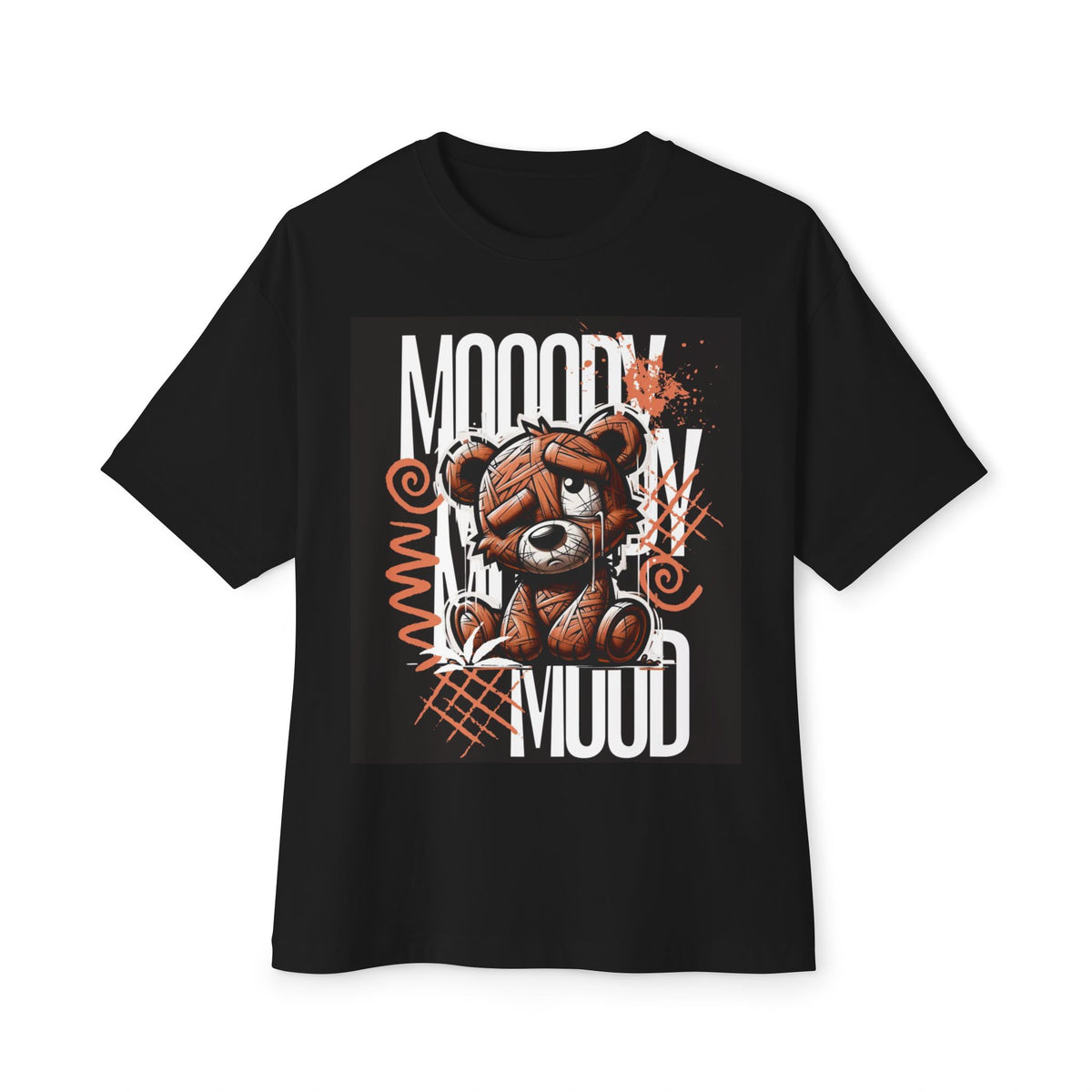 Moody Bear Unisex Oversized Boxy Tee - Cute Graphic Tee, Casual Fashion