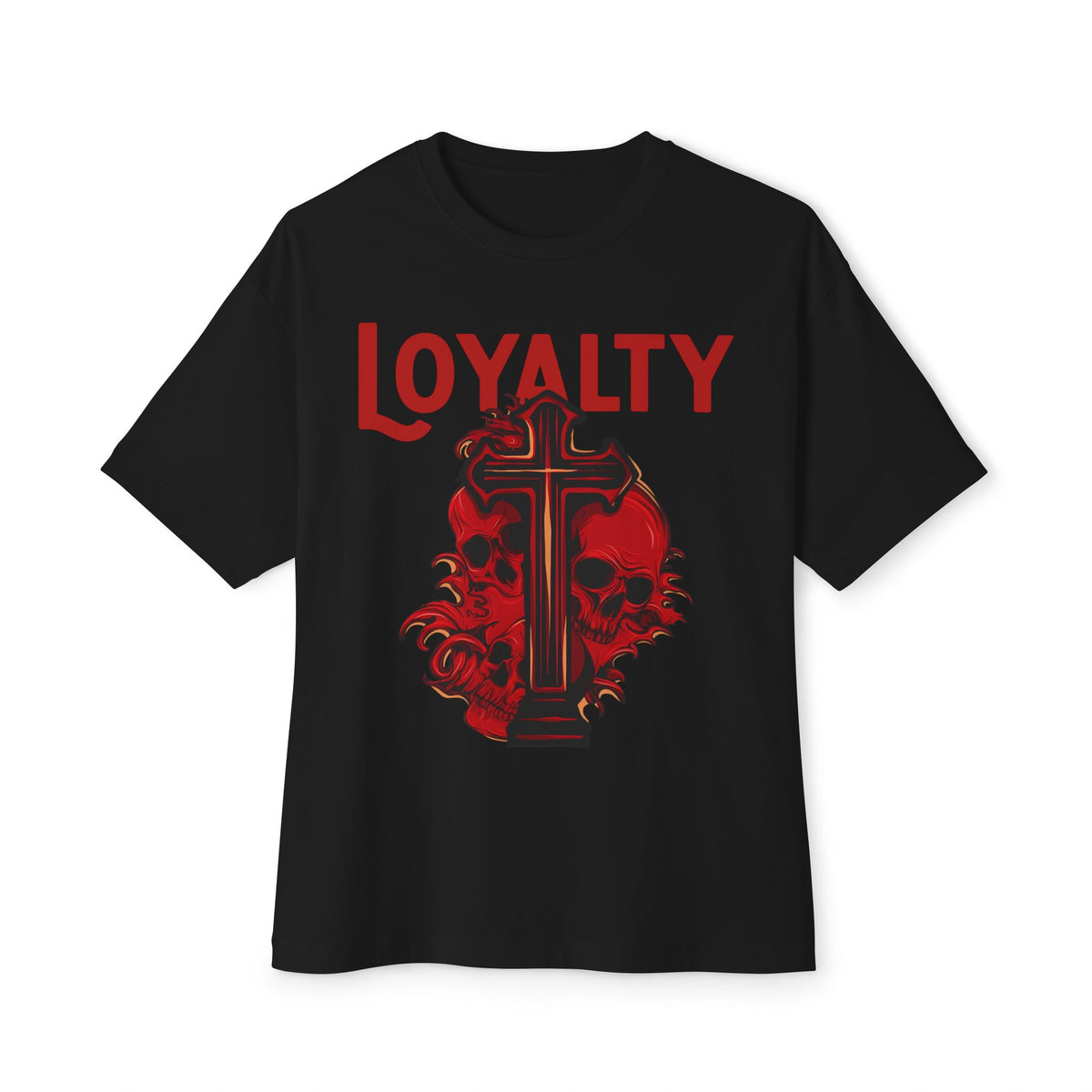 Gothic-coat-arms-with-skull-Loyalty Graphic - Unisex Oversized Boxy Tee