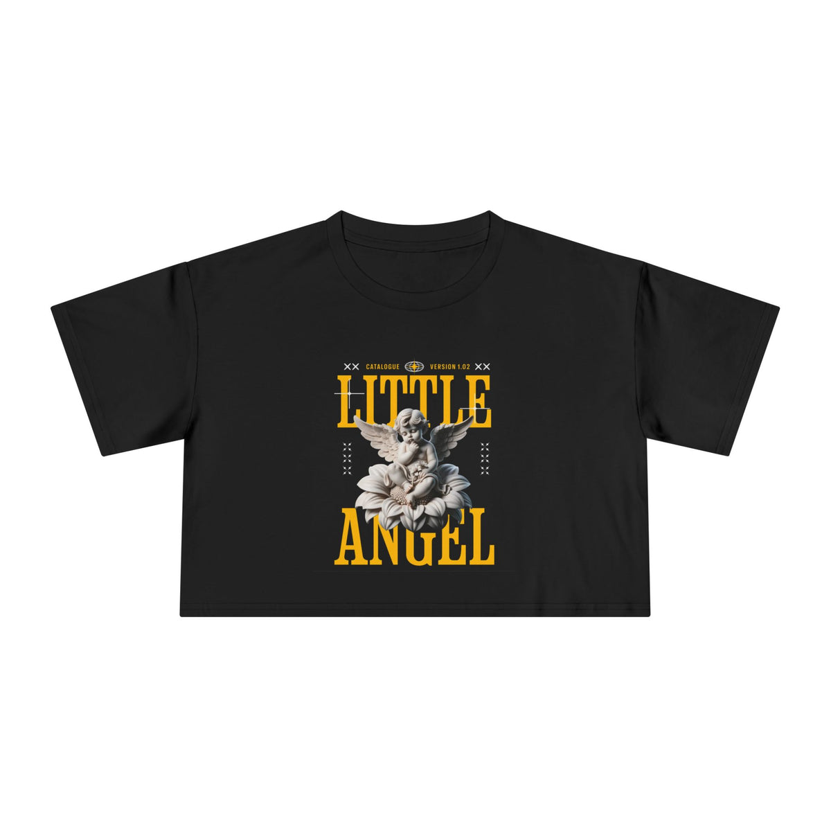 Little Angel Graphic Women's Crop Tee - Trendy Streetwear, Casual Outfit, Gift for Her, Festival Wear