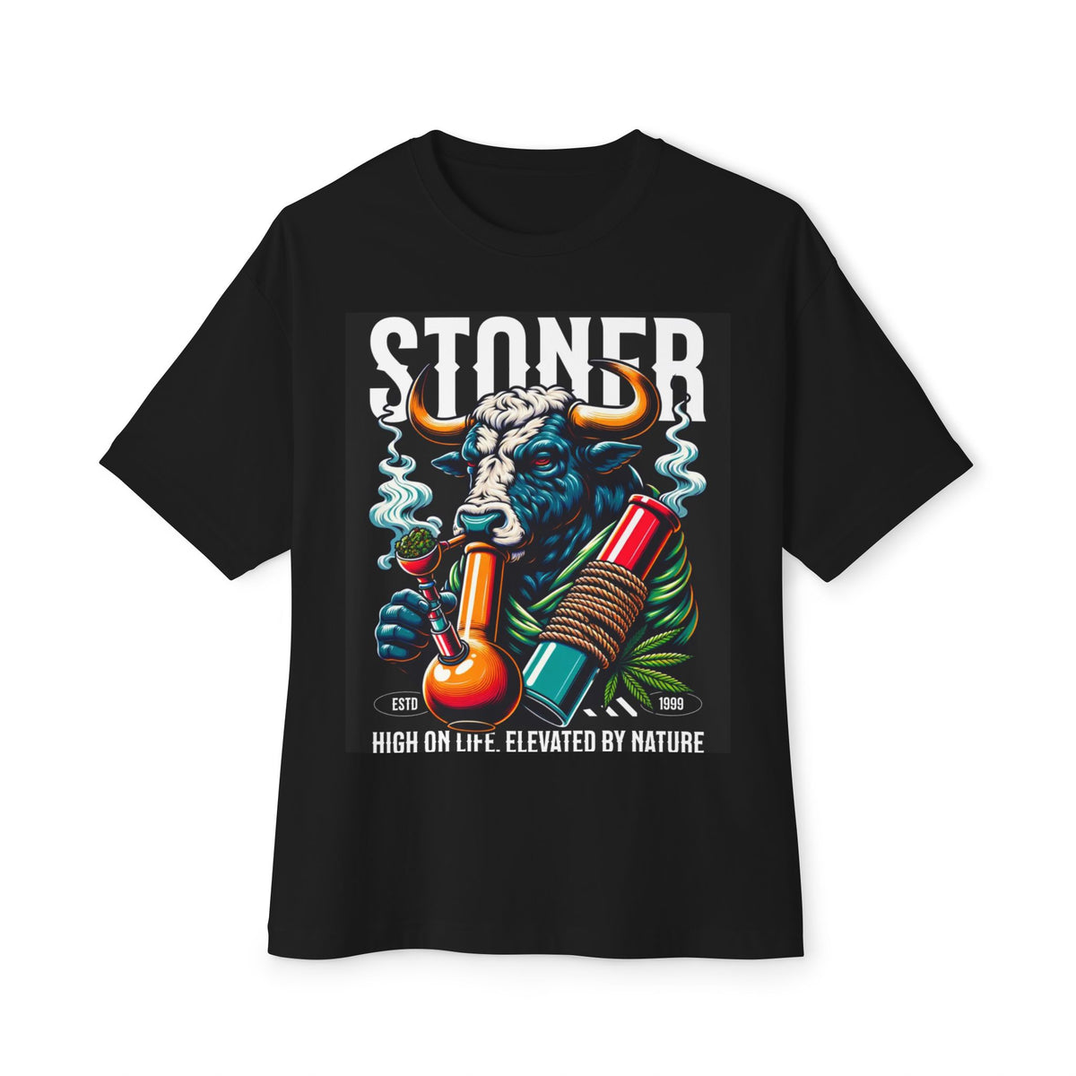 Stoner Graphic Tee - Oversized Boxy T-Shirt, Chill Vibes Apparel