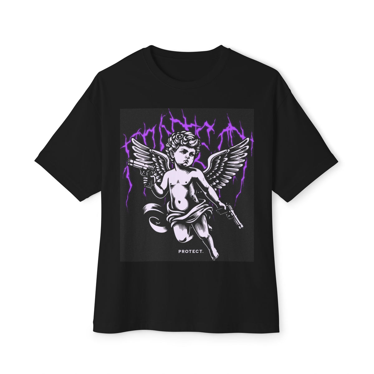 Angelic Protector Oversized Tee - Unisex Graphic Shirt, Streetwear Top, Casual Wear