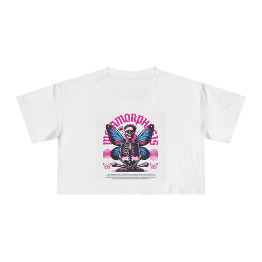 Bohemian Spirit Women's Crop Tee - Butterfly Art T-Shirt, Chill Vibes Top, Gift for Her, Festival Wear, Feminine Style