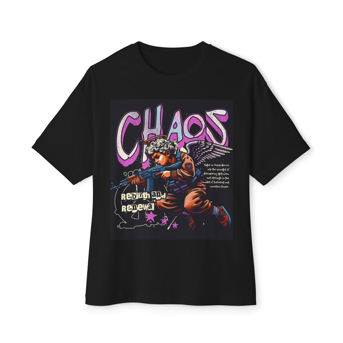 Chaos Unisex Oversized Boxy Tee - Retro Graphic Tee