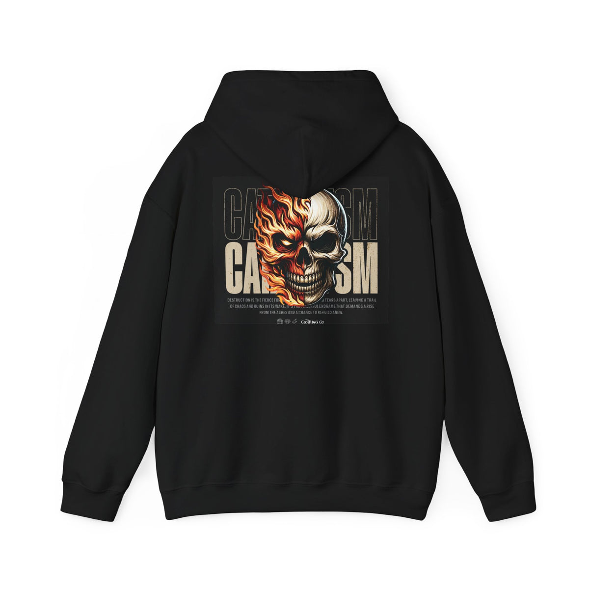 Unisex Heavy Blend™ Hooded Sweatshirt with Skull Design - Perfect for Fall, Halloween