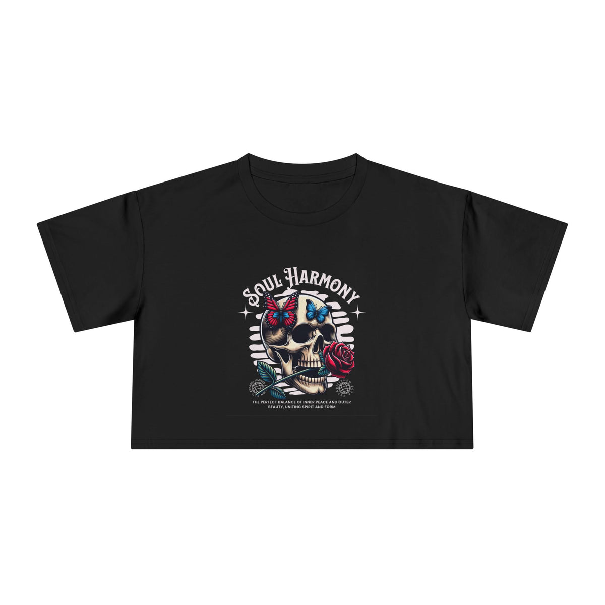 Soul Harmony Women's Crop Tee - Stylish Summer Top, Festival Wear, Boho Chic Tee, Graphic Crop Shirt